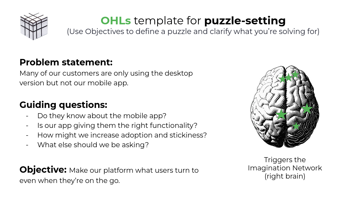 OHLs template (OKR alternative) for puzzle setting